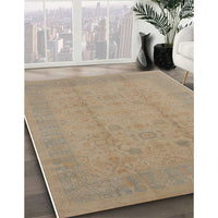 Mid-Century Modern Orange Brown Oriental Rug, urb654