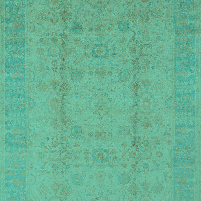 Machine Washable Oriental Turquoise Industrial Area Rugs, wshurb654turq