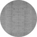 Round Oriental Gray Industrial Rug, urb654gry