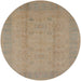 Round Mid-Century Modern Orange Brown Oriental Rug, urb654