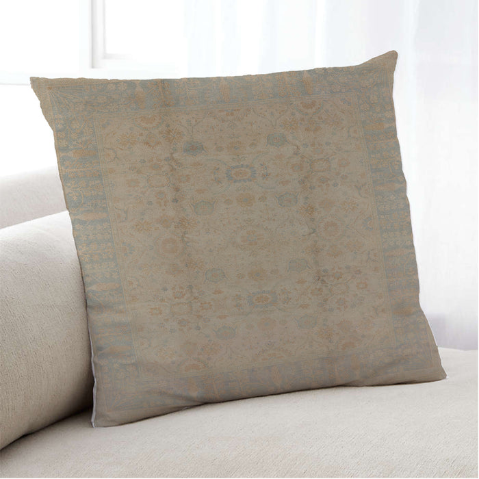 Lifestyle Image of Mid-Century Modern Urban Square Orange Brown Throw Pillow, 18 inch by 18 inch, pwurb654