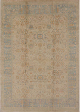 Mid-Century Modern Orange Brown Oriental Rug, urb654