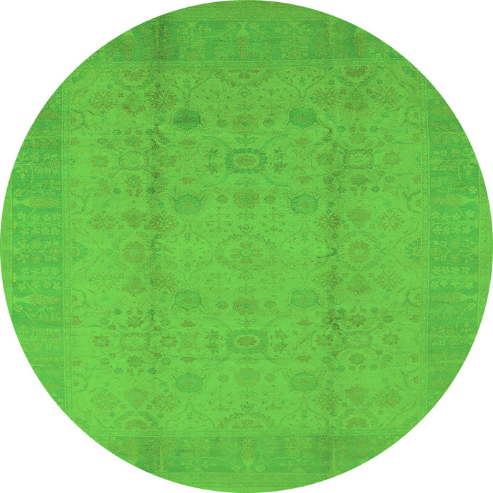 Round Oriental Green Industrial Rug, urb654grn