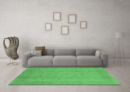 Machine Washable Oriental Emerald Green Industrial Area Rugs in a Living Room,, wshurb654emgrn