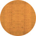 Round Oriental Orange Industrial Rug, urb654org