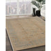 Machine Washable Industrial Modern Orange Brown Rug in a Family Room, wshurb654