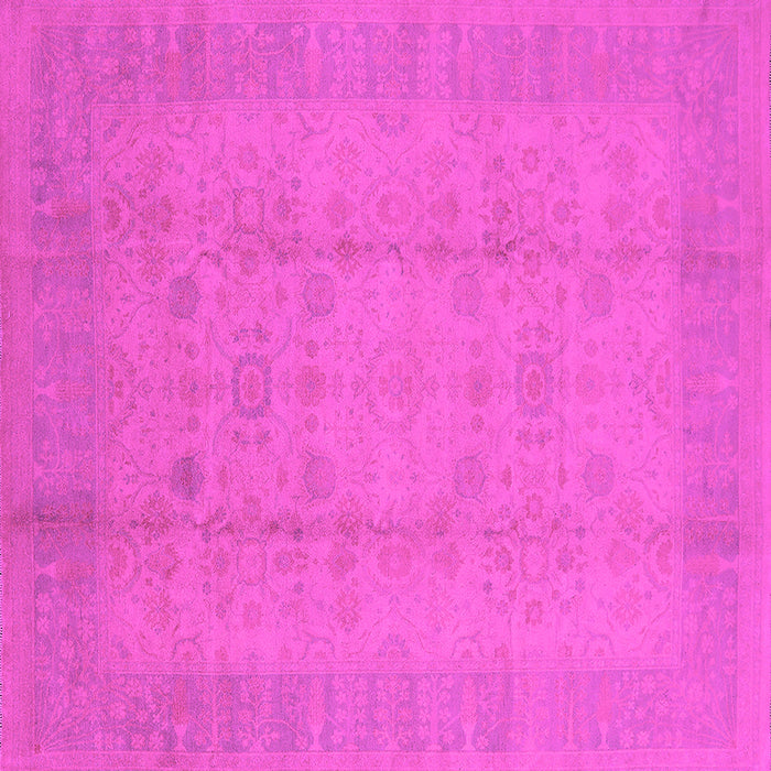 Square Machine Washable Oriental Pink Industrial Rug, wshurb654pnk