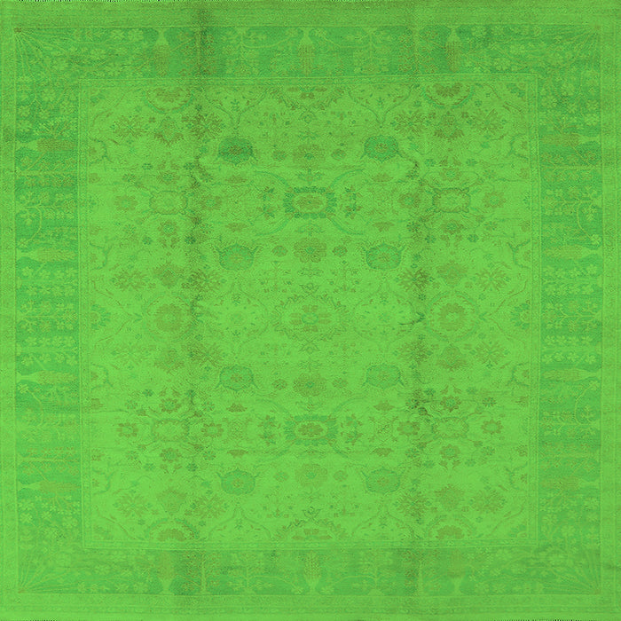 Square Oriental Green Industrial Rug, urb654grn