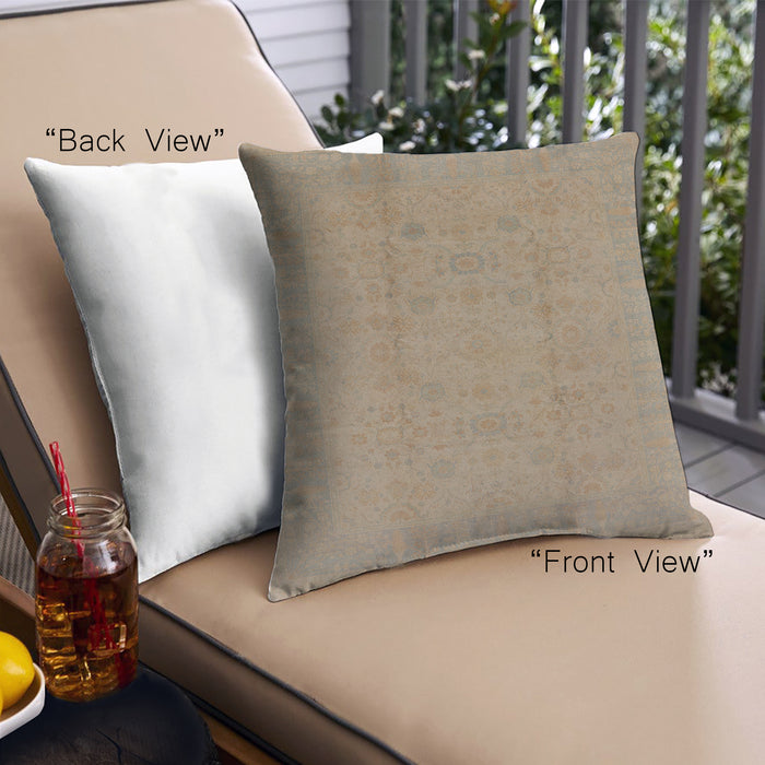 Front View of Mid-Century Modern Urban Square Orange Brown Throw Pillow, 18 inch by 18 inch, pwurb654
