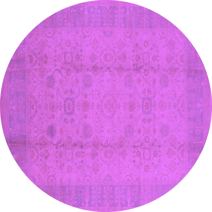 Round Machine Washable Oriental Purple Industrial Area Rugs, wshurb654pur