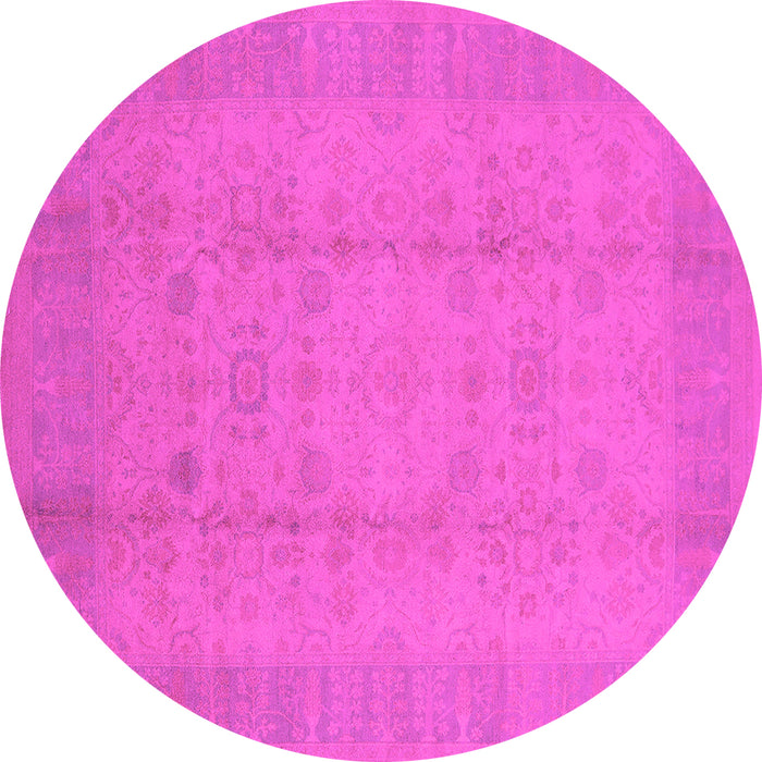 Round Oriental Pink Industrial Rug, urb654pnk