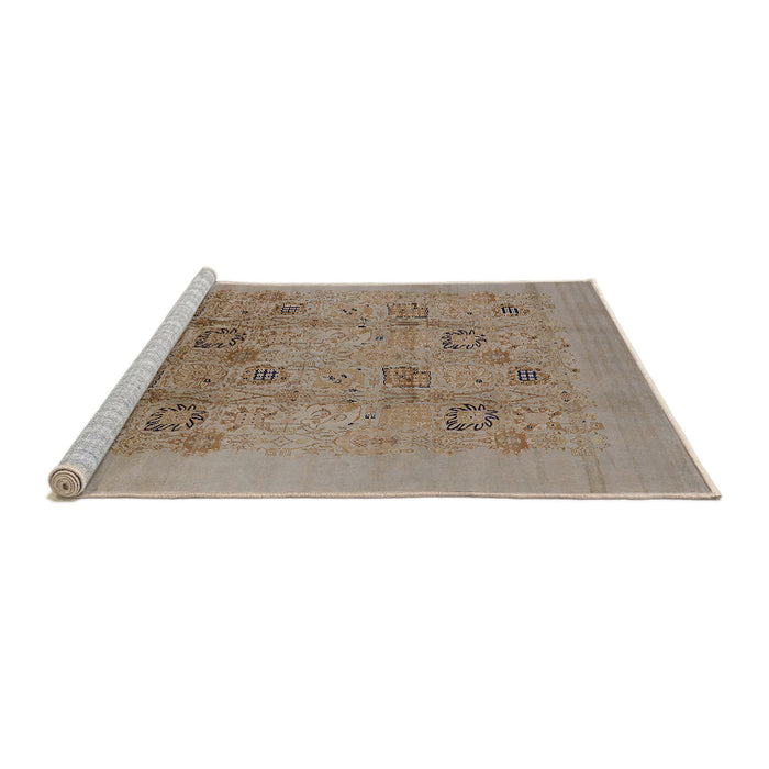 Sideview of Machine Washable Industrial Modern Camel Brown Rug, wshurb655