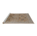 Sideview of Machine Washable Industrial Modern Camel Brown Rug, wshurb655