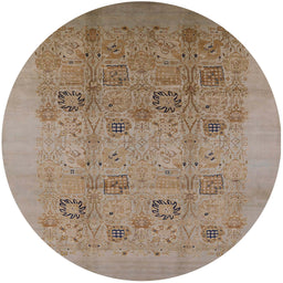 Round Machine Washable Industrial Modern Camel Brown Rug, wshurb655