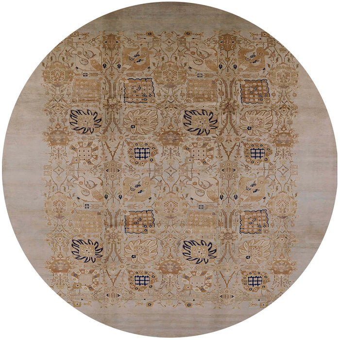 Round Machine Washable Industrial Modern Camel Brown Rug, wshurb655