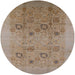 Round Machine Washable Industrial Modern Camel Brown Rug, wshurb655