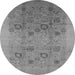 Round Oriental Gray Industrial Rug, urb655gry