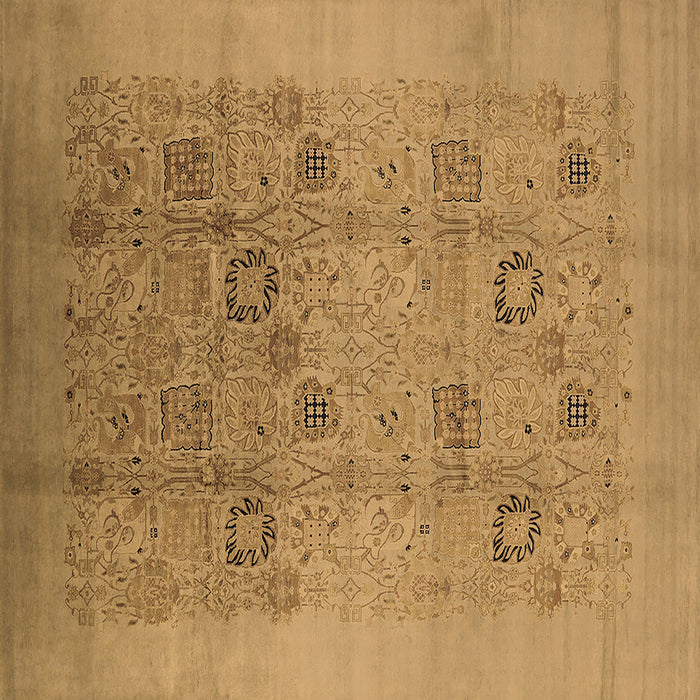 Square Oriental Brown Industrial Rug, urb655brn