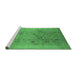 Sideview of Machine Washable Oriental Emerald Green Industrial Area Rugs, wshurb655emgrn