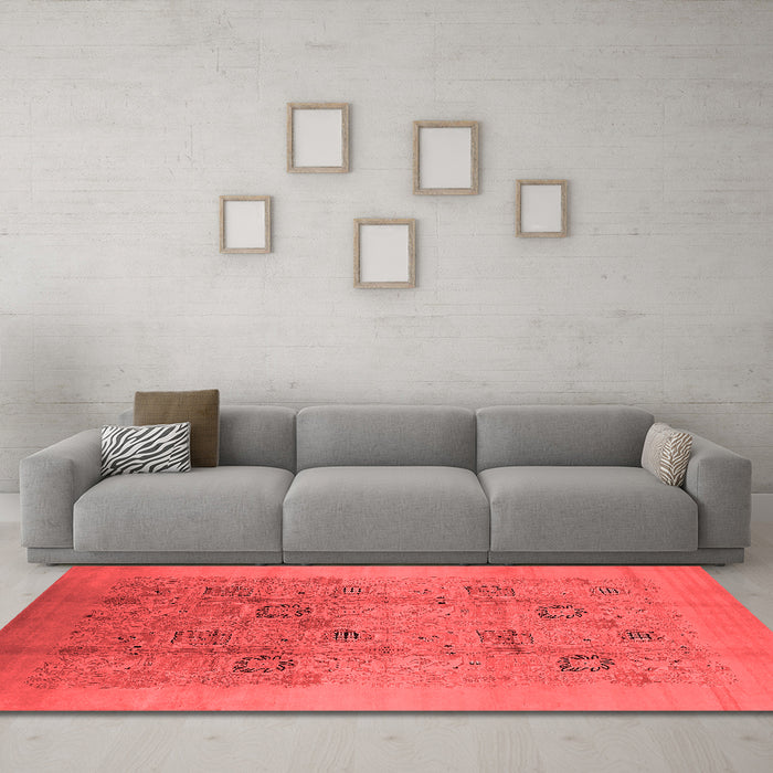 Industrial Red Washable Rugs