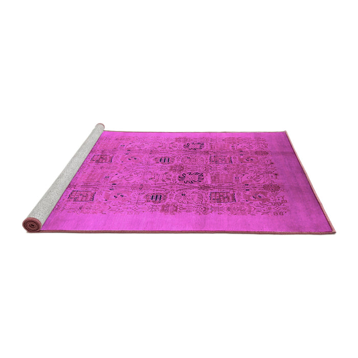 Sideview of Machine Washable Oriental Pink Industrial Rug, wshurb655pnk