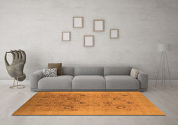 Machine Washable Oriental Orange Industrial Area Rugs in a Living Room, wshurb655org