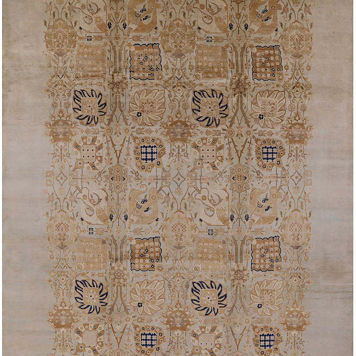 Mid-Century Modern Camel Brown Oriental Rug, urb655