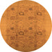 Round Oriental Orange Industrial Rug, urb655org