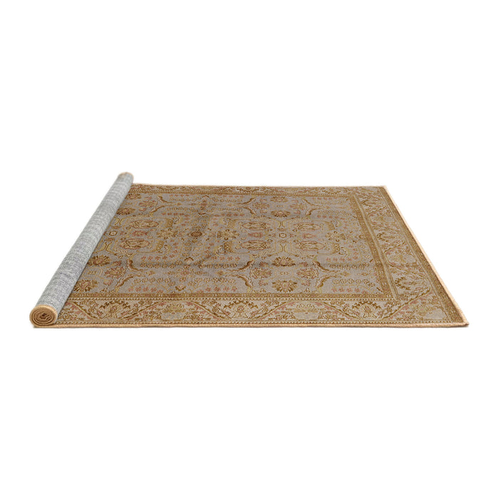 Sideview of Machine Washable Industrial Modern Camel Brown Rug, wshurb656