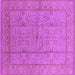 Square Machine Washable Oriental Purple Industrial Area Rugs, wshurb656pur