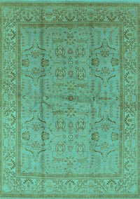 Oriental Turquoise Industrial Rug, urb656turq