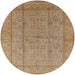 Round Machine Washable Industrial Modern Camel Brown Rug, wshurb656