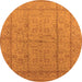 Round Oriental Orange Industrial Rug, urb656org