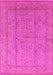 Machine Washable Oriental Pink Industrial Rug, wshurb656pnk