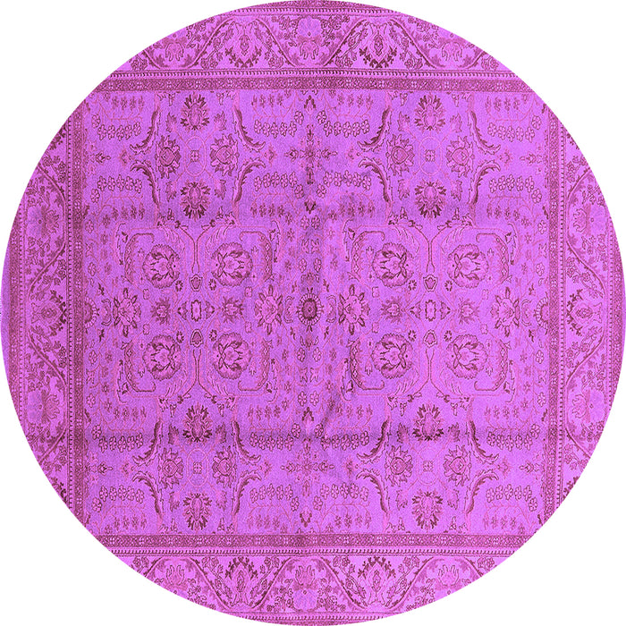 Round Machine Washable Oriental Purple Industrial Area Rugs, wshurb656pur