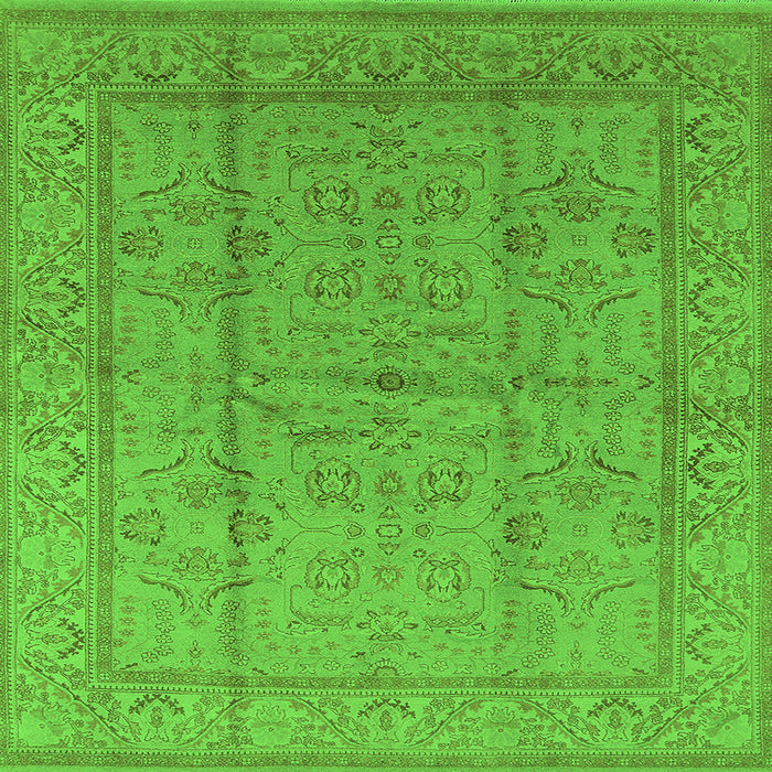 Square Oriental Green Industrial Rug, urb656grn