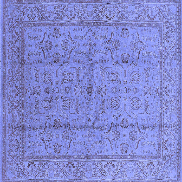 Square Machine Washable Oriental Blue Industrial Rug, wshurb656blu