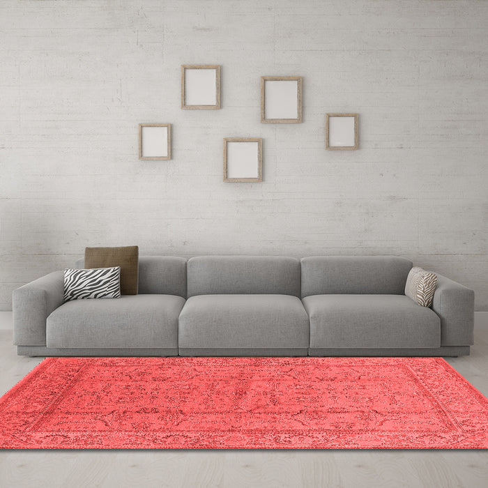 Industrial Red Washable Rugs