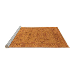 Sideview of Machine Washable Oriental Orange Industrial Area Rugs, wshurb656org