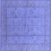 Square Oriental Blue Industrial Rug, urb656blu