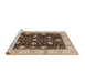 Sideview of Machine Washable Industrial Modern Red Brown Rug, wshurb657