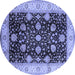 Round Oriental Blue Industrial Rug, urb657blu