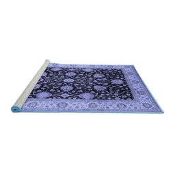 Sideview of Machine Washable Oriental Blue Industrial Rug, wshurb657blu