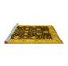 Sideview of Machine Washable Oriental Yellow Industrial Rug, wshurb657yw