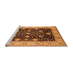 Sideview of Machine Washable Oriental Orange Industrial Area Rugs, wshurb657org