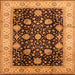 Square Oriental Orange Industrial Rug, urb657org