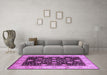 Machine Washable Oriental Purple Industrial Area Rugs in a Living Room, wshurb657pur