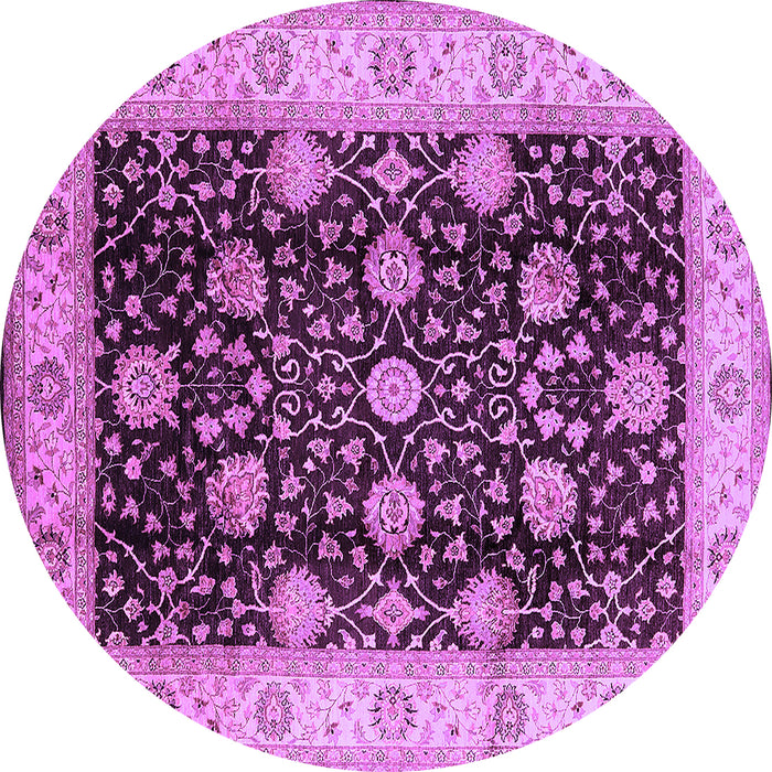 Round Oriental Purple Industrial Rug, urb657pur