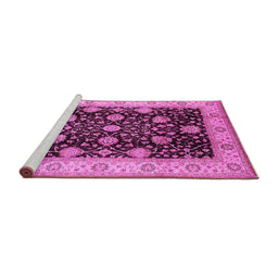 Sideview of Machine Washable Oriental Pink Industrial Rug, wshurb657pnk