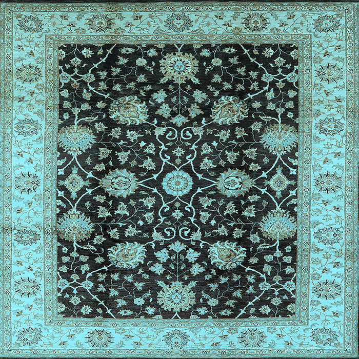 Square Oriental Light Blue Industrial Rug, urb657lblu